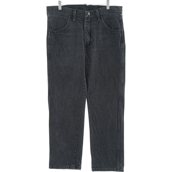 Rustler Black Denim Straight Denim Pants for Men, W34 equivalent cotton black type Vintage Second Hand