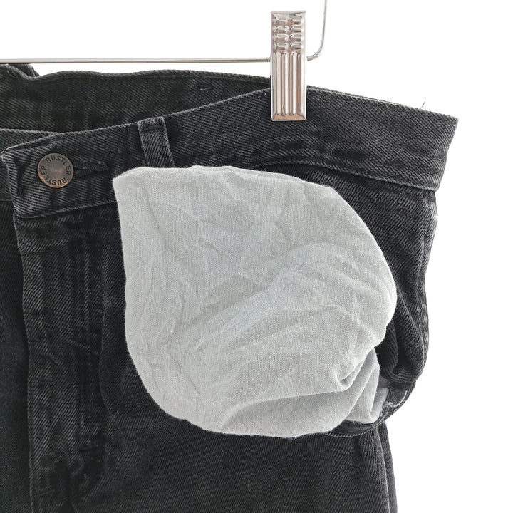 Rustler Black Denim Straight Denim Pants for Men, W34 equivalent cotton black type Vintage Second Hand