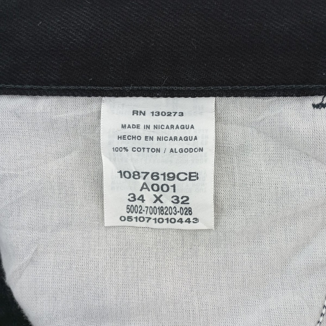 Rustler Black Denim Straight Denim Pants for Men, W34 equivalent cotton black type Vintage Second Hand