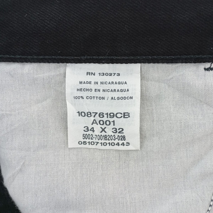 Rustler Black Denim Straight Denim Pants for Men, W34 equivalent cotton black type Vintage Second Hand