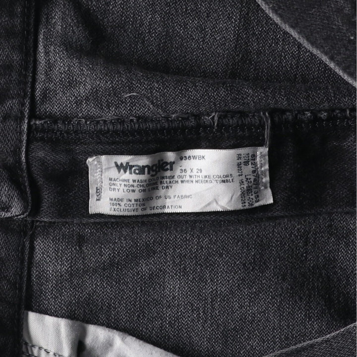 Vintage 90'S Wrangler 936WBK black denim tapered denim pants for men, size W35. cotton black type Vintage Second Hand