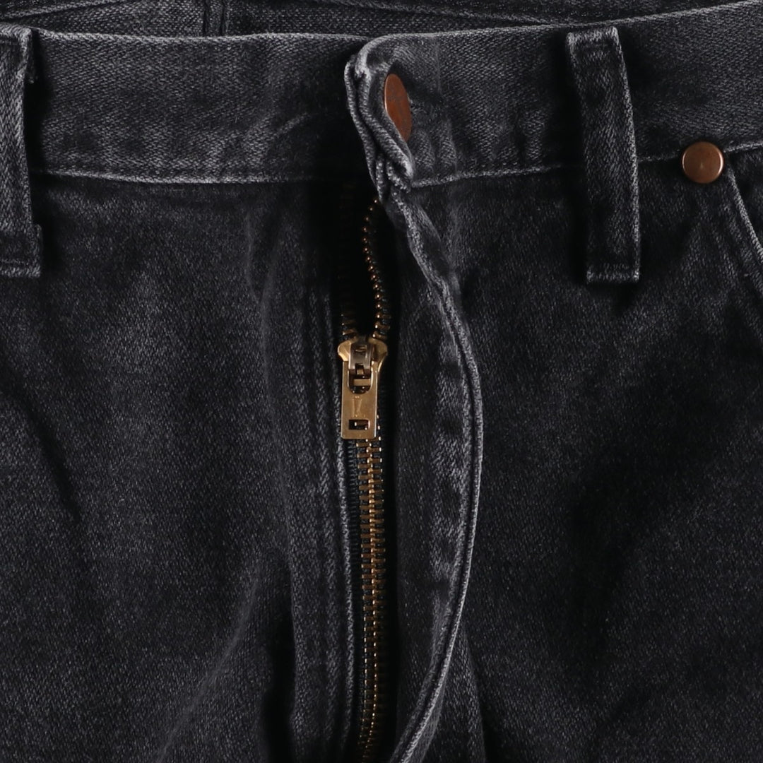Vintage 90'S Wrangler 936WBK black denim tapered denim pants for men, size W35. cotton black type Vintage Second Hand