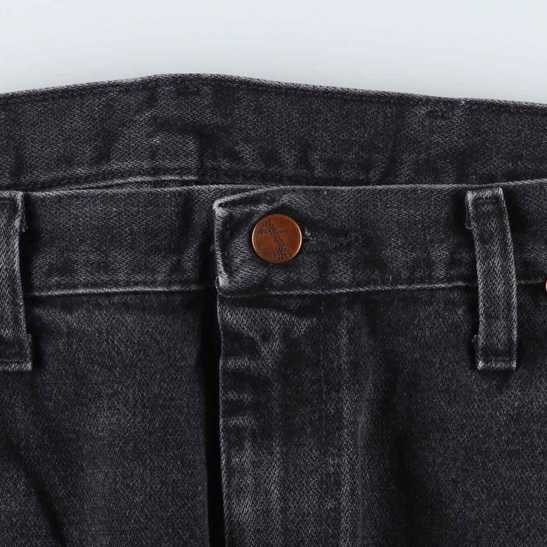 Vintage 90'S Wrangler 936WBK black denim tapered denim pants for men, size W35. cotton black type Vintage Second Hand