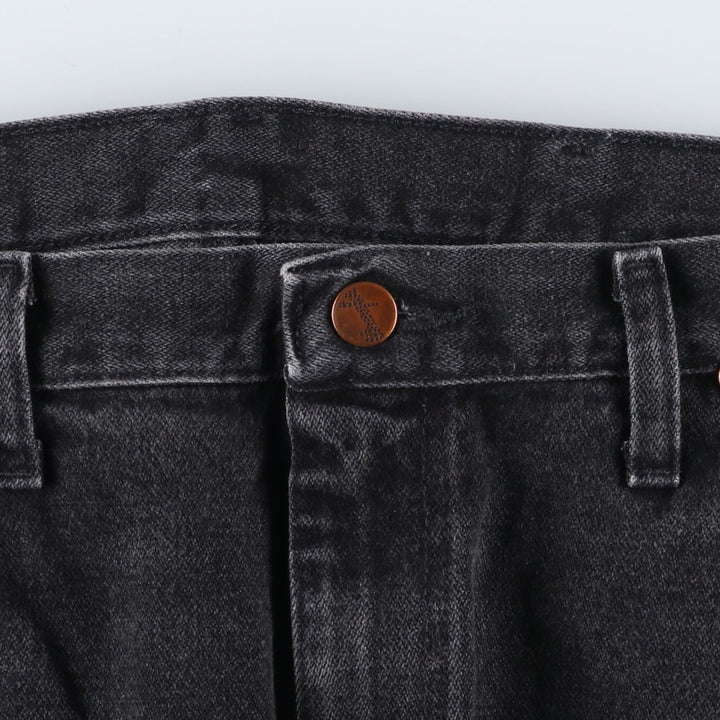 Vintage 90'S Wrangler 936WBK black denim tapered denim pants for men, size W35. cotton black type Vintage Second Hand