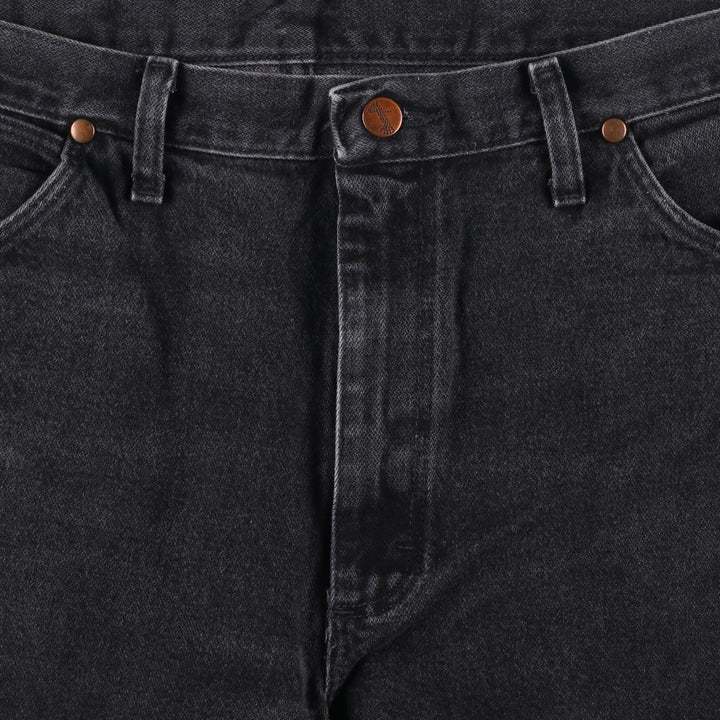 Vintage 90'S Wrangler 936WBK black denim tapered denim pants for men, size W35. cotton black type Vintage Second Hand