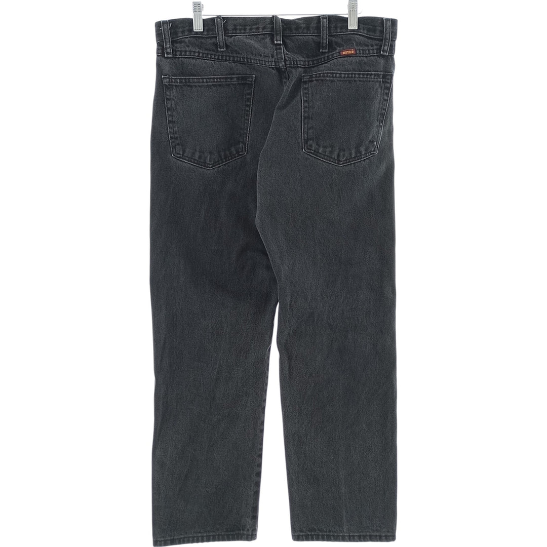 Rustler Black Denim Straight Denim Pants for Men, W34 equivalent cotton black type Vintage Second Hand