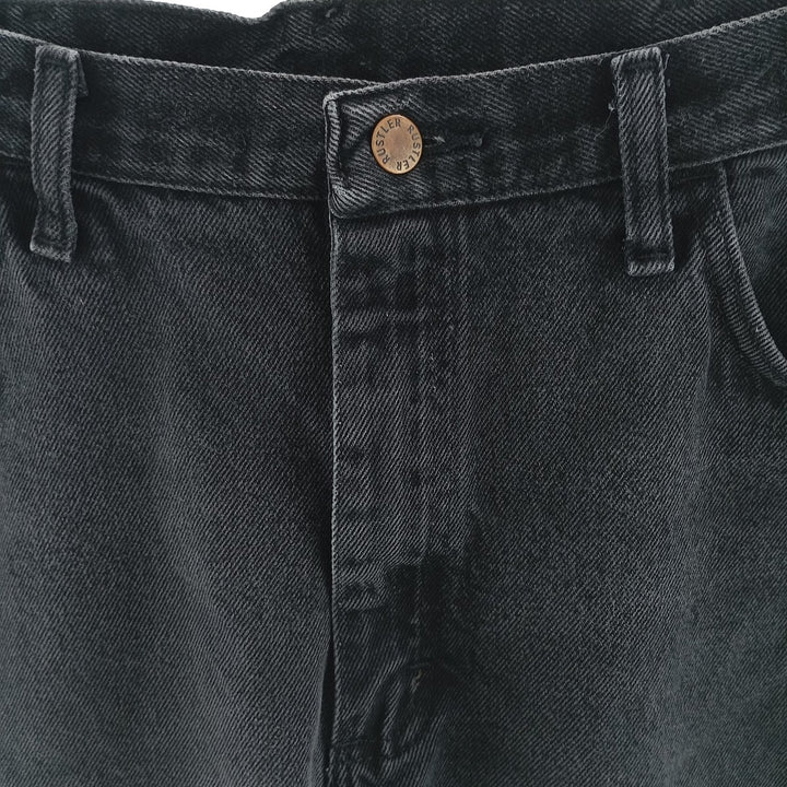 Rustler Black Denim Straight Denim Pants for Men, W34 equivalent cotton black type Vintage Second Hand