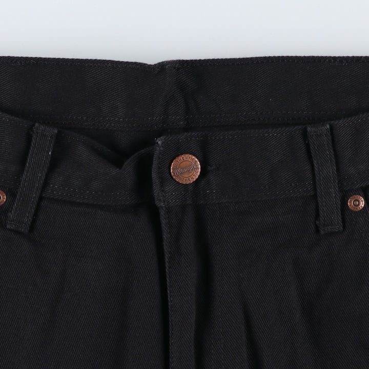 Wrangler Regular Fit Black Denim Tapered Denim Pants, Men's Size 34 cotton black type Vintage Second Hand