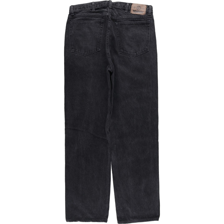 Wrangler Men's Black Denim Tapered Denim Pants, Size W33 cotton black type Vintage Second Hand