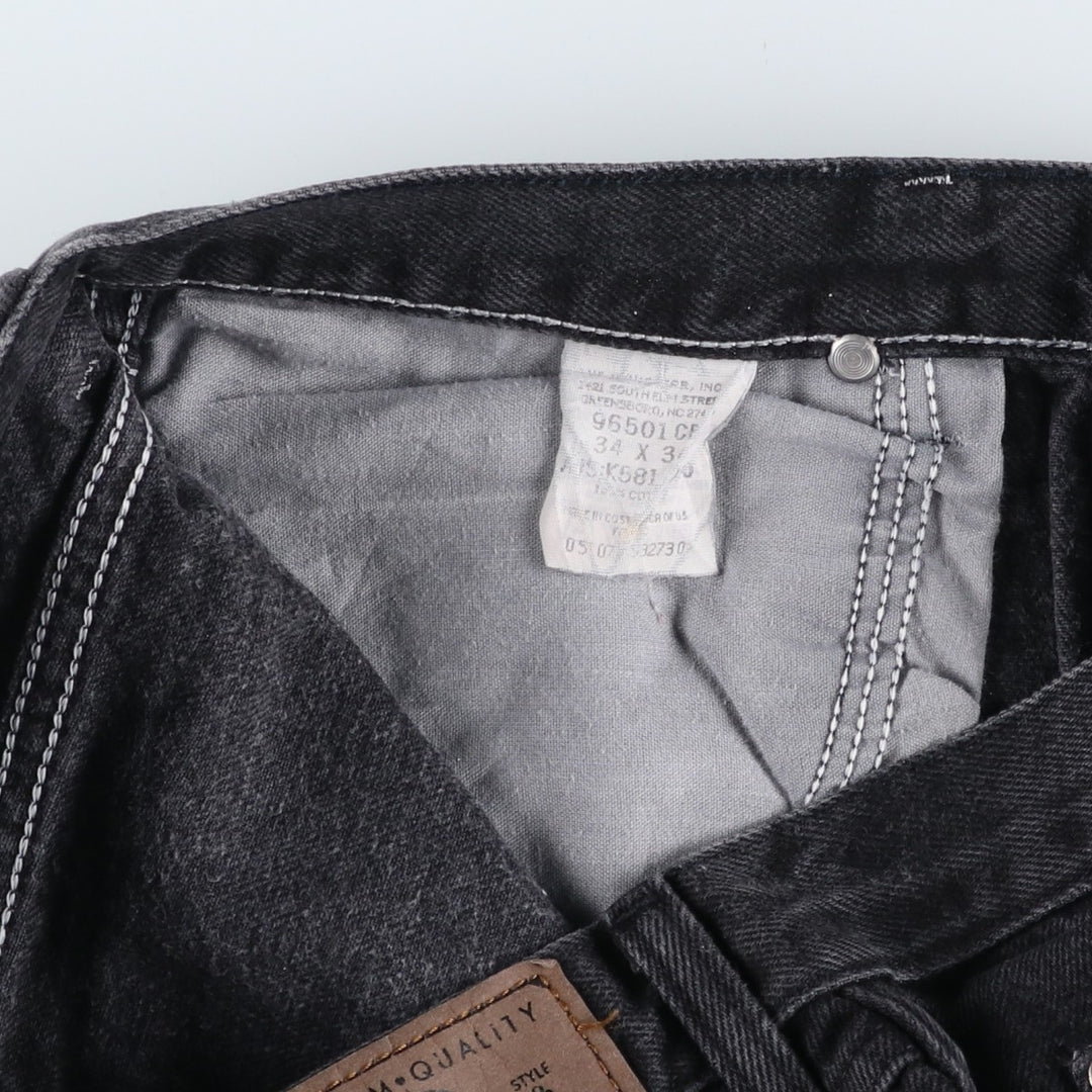 Wrangler Men's Black Denim Tapered Denim Pants, Size W33 cotton black type Vintage Second Hand