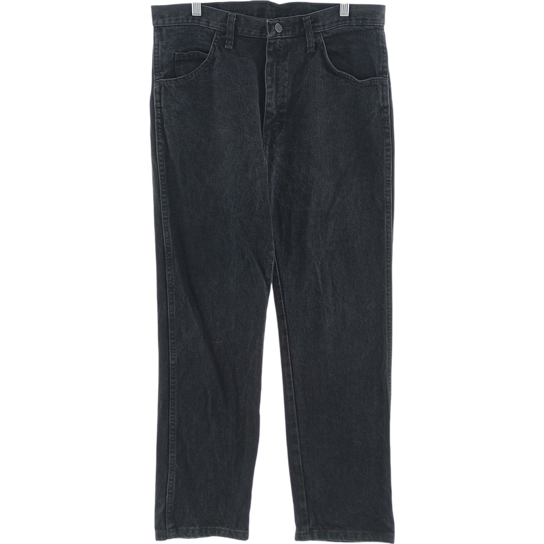 Rustler Black Denim Straight Denim Pants for Men, W34 equivalent cotton black type Vintage Second Hand