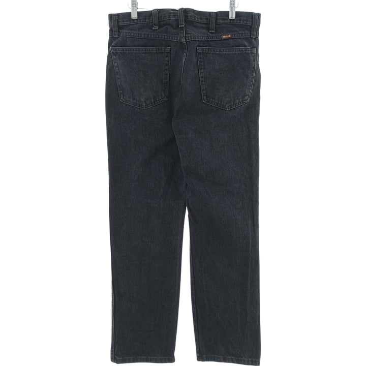 Rustler Black Denim Straight Denim Pants for Men, W34 equivalent cotton black type Vintage Second Hand
