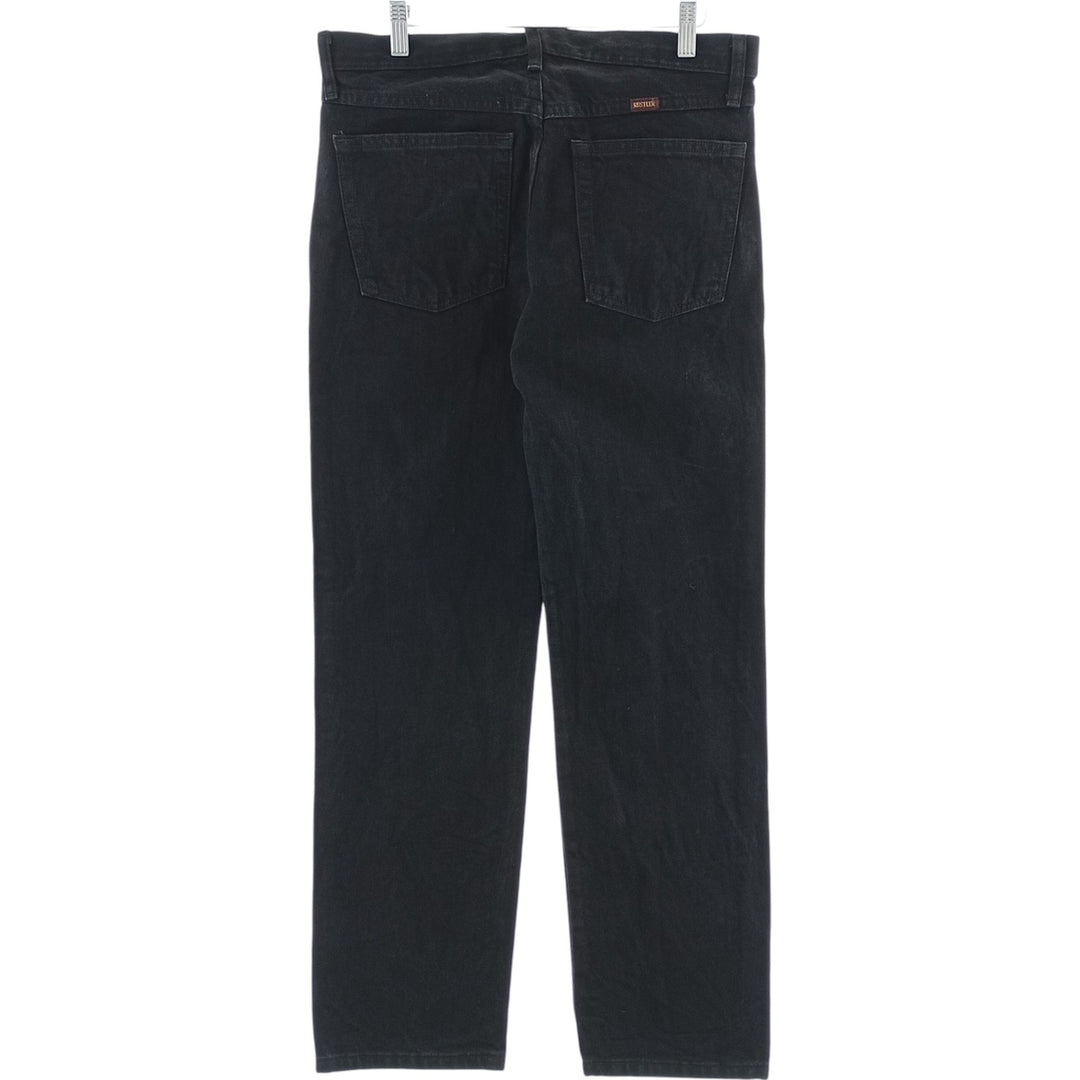 Rustler Black Denim Straight Denim Pants for Men, W34 equivalent cotton black type Vintage Second Hand