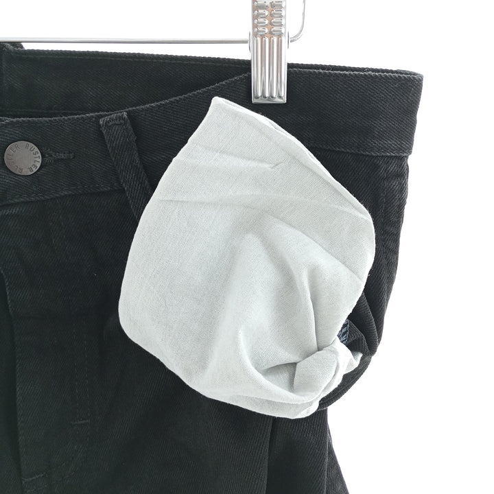 Rustler Black Denim Straight Denim Pants for Men, W34 equivalent cotton black type Vintage Second Hand