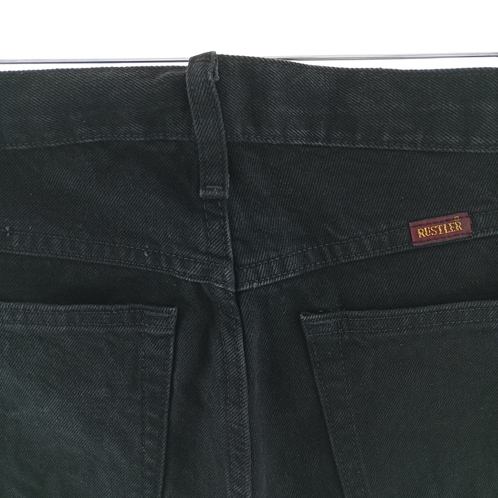 Rustler Black Denim Straight Denim Pants for Men, W34 equivalent cotton black type Vintage Second Hand