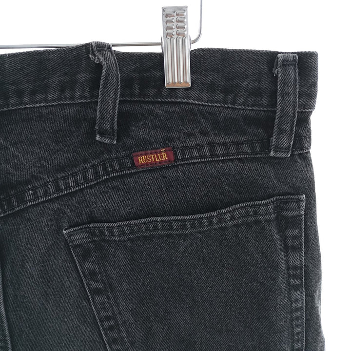 Rustler Black Denim Straight Denim Pants for Men, W36 cotton black type Vintage Second Hand