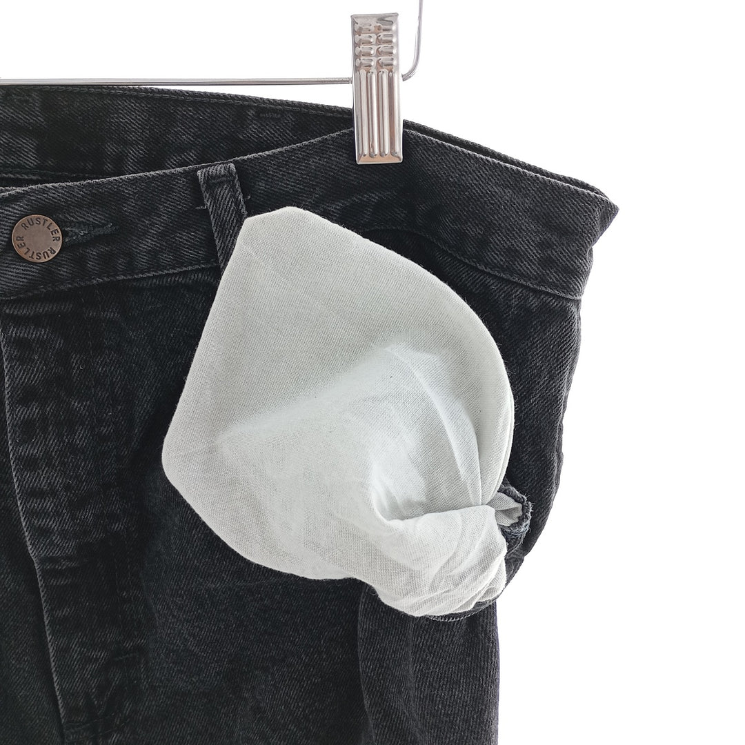 Rustler Black Denim Straight Denim Pants for Men, W36 cotton black type Vintage Second Hand
