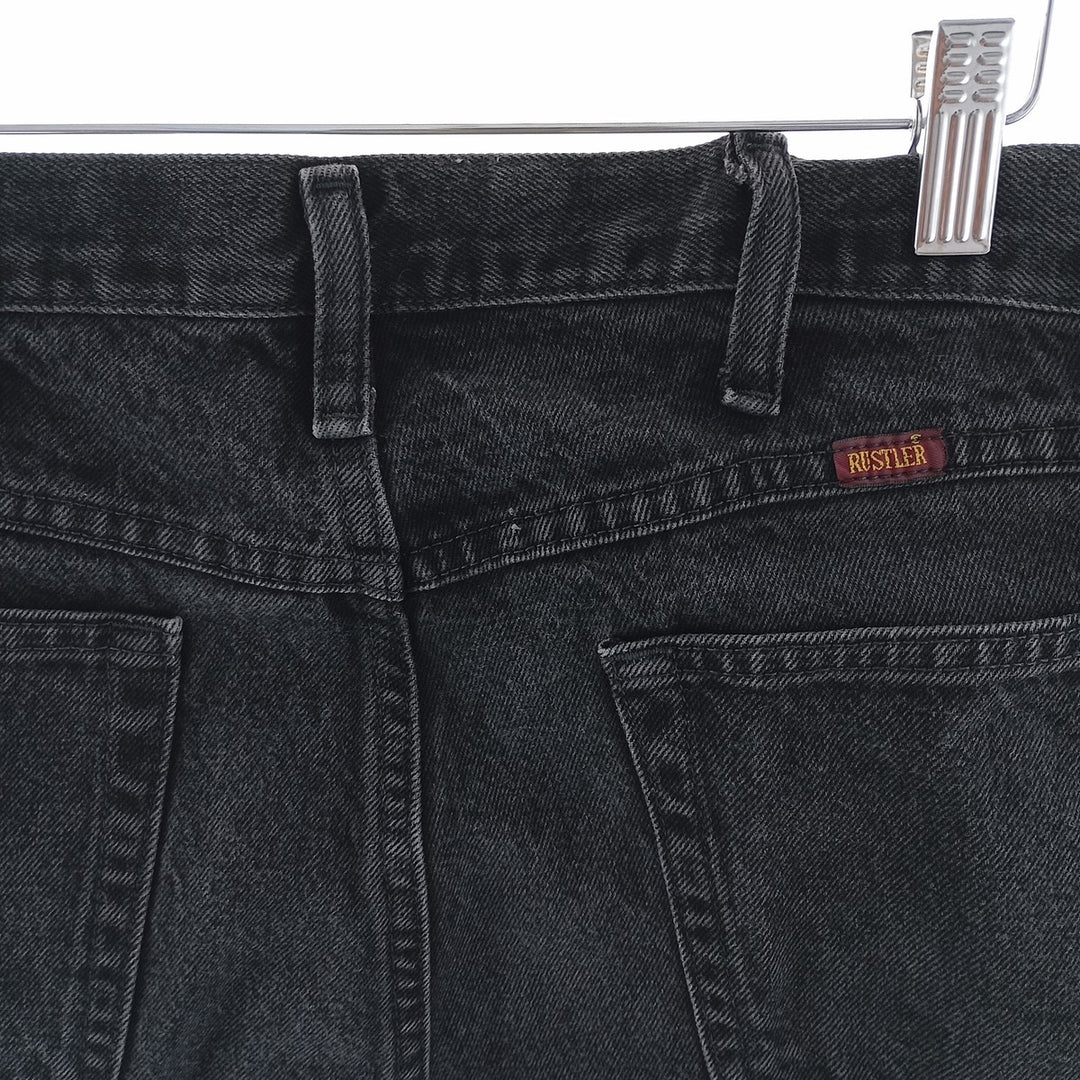 Rustler Black Denim Straight Denim Pants for Men, W36 cotton black type Vintage Second Hand