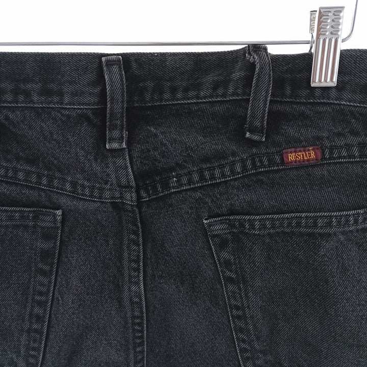 Rustler Black Denim Straight Denim Pants for Men, W36 cotton black type Vintage Second Hand