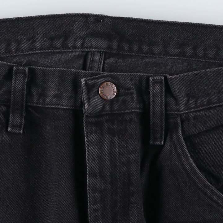 Rustler Black Denim Straight Denim Pants for Men, W33 equivalent cotton black type Vintage Second Hand