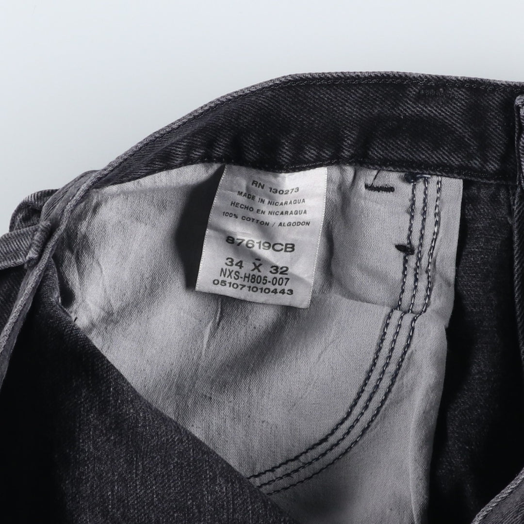 Rustler Black Denim Straight Denim Pants for Men, W33 equivalent cotton black type Vintage Second Hand