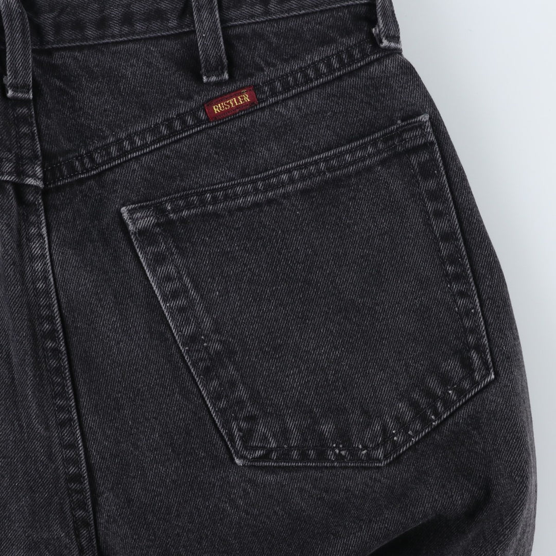 Rustler Black Denim Straight Denim Pants for Men, W33 equivalent cotton black type Vintage Second Hand