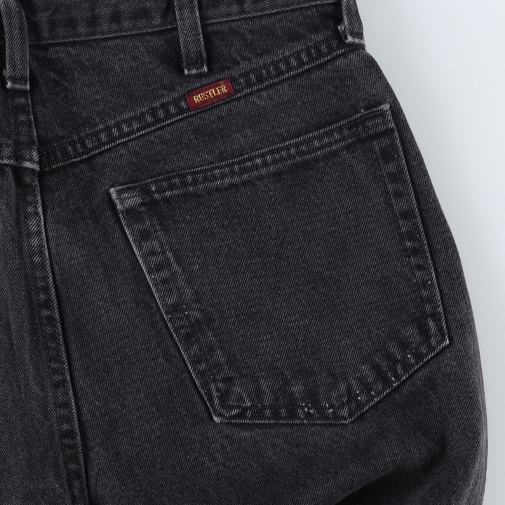 Rustler Black Denim Straight Denim Pants for Men, W33 equivalent cotton black type Vintage Second Hand