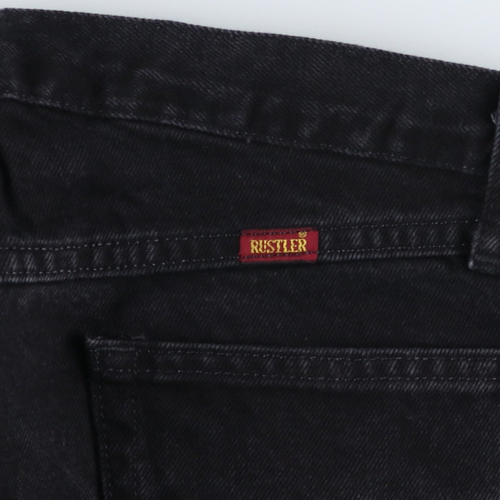 Rustler Black Denim Straight Denim Pants for Men, W30 equivalent cotton black type Vintage Second Hand