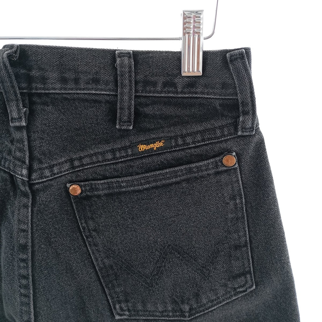 Vintage 80s-90'S Wrangler black denim straight-leg denim pants for men, size W29. cotton black type Vintage Second Hand