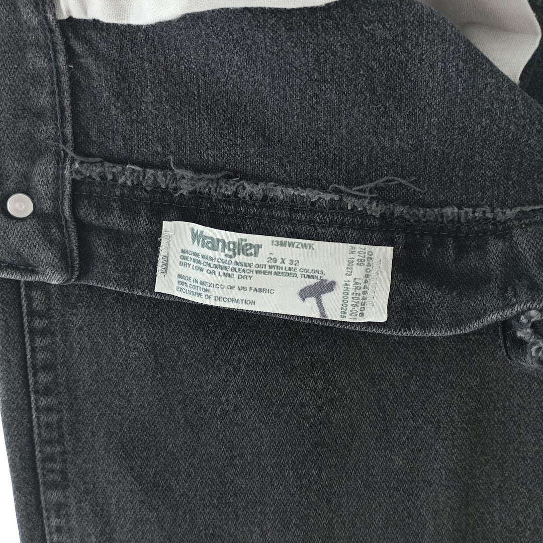 Vintage 80s-90'S Wrangler black denim straight-leg denim pants for men, size W29. cotton black type Vintage Second Hand