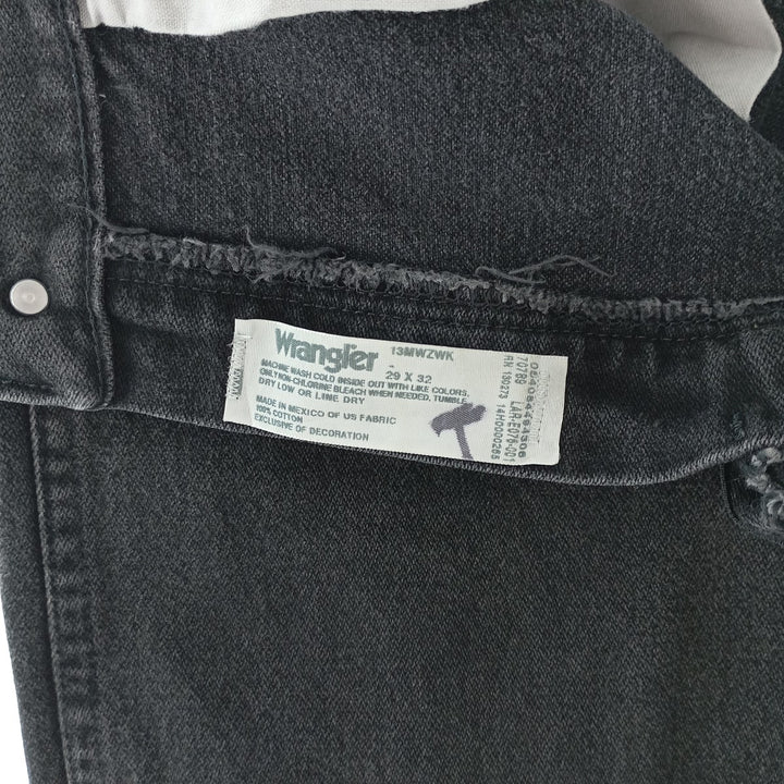 Vintage 80s-90'S Wrangler black denim straight-leg denim pants for men, size W29. cotton black type Vintage Second Hand