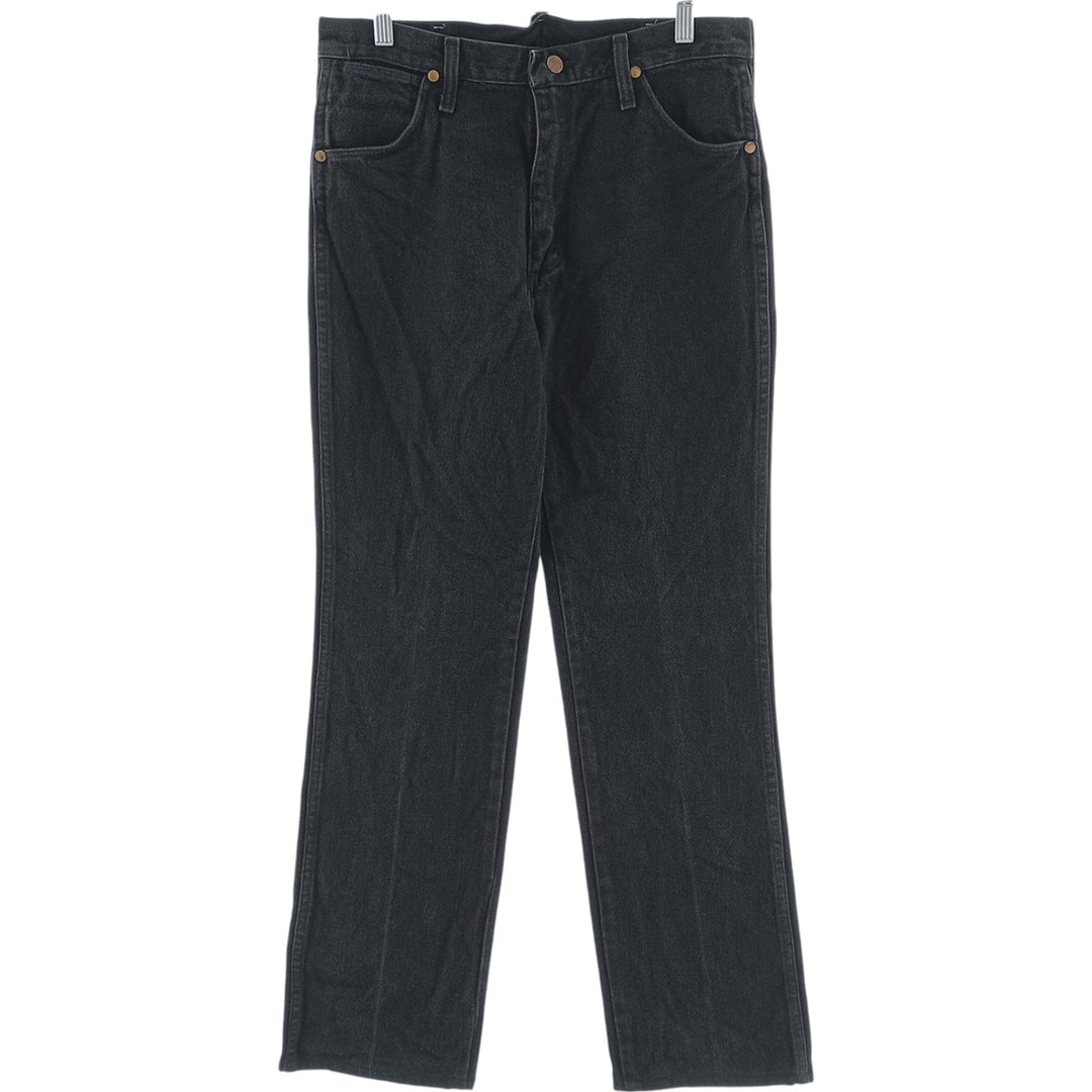 Vintage 80s-90'S Wrangler tapered black denim pants, made in the USA, men's size W32. cotton black type Vintage Second Hand