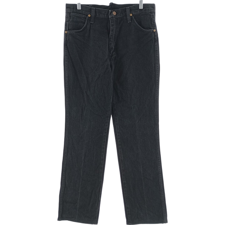 Vintage 80s-90'S Wrangler tapered black denim pants, made in the USA, men's size W32. cotton black type Vintage Second Hand
