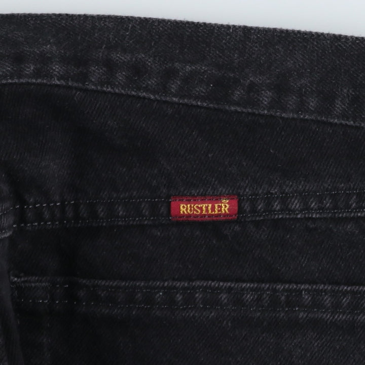 Rustler Black Denim Straight Denim Pants for Men, W32 equivalent cotton black type Vintage Second Hand