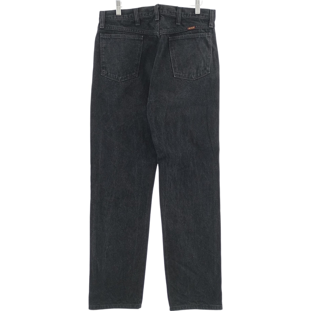 Rustler Black Denim Straight Denim Pants for Men, W33 equivalent cotton black type Vintage Second Hand