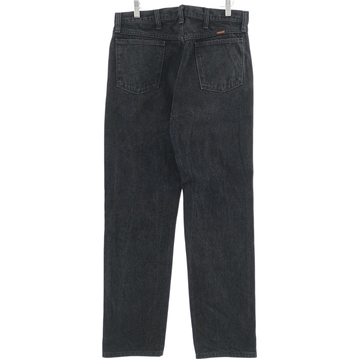 Rustler Black Denim Straight Denim Pants for Men, W33 equivalent cotton black type Vintage Second Hand