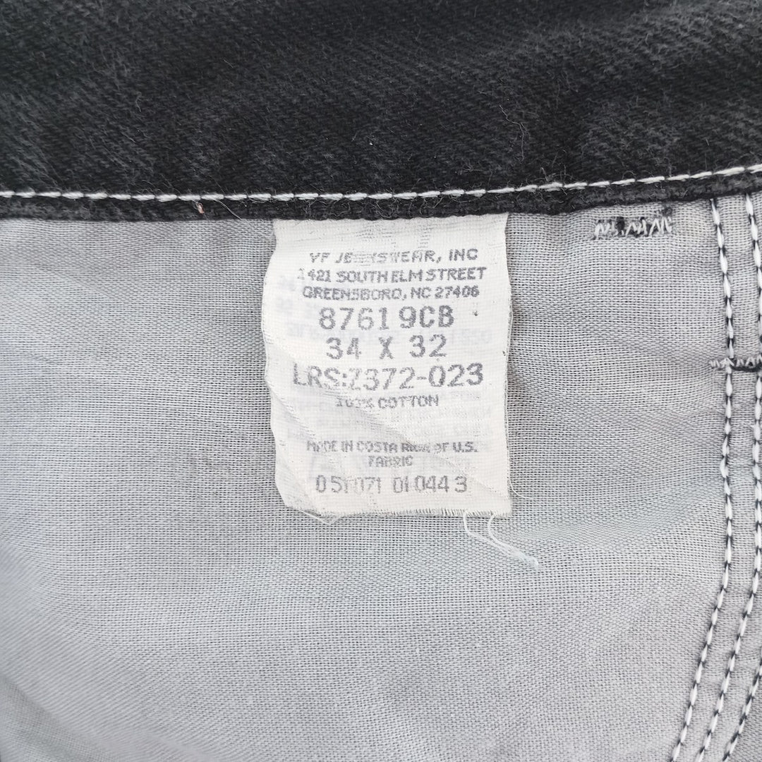 Rustler Black Denim Straight Denim Pants for Men, W33 equivalent cotton black type Vintage Second Hand