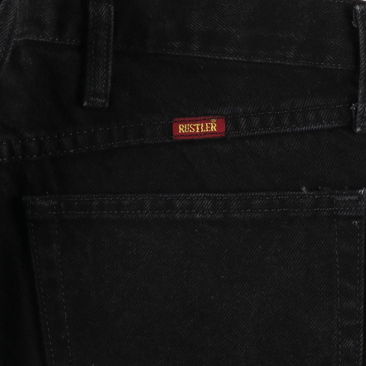 Rustler Black Denim Straight Denim Pants for Men, W36 cotton black type Vintage Second Hand