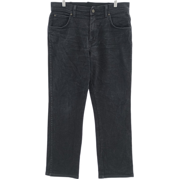 Wrangler Regular Fit Black Denim Straight Leg Denim Pants, Men's Size W32 cotton black type Vintage Second Hand
