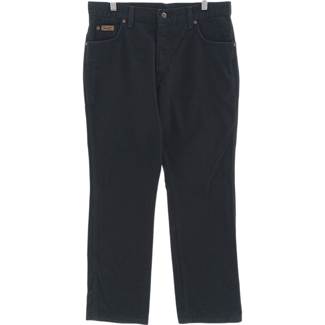 Wrangler Texas Men's Black Denim Straight Leg Denim Pants, Size W34 cotton black type Vintage Second Hand