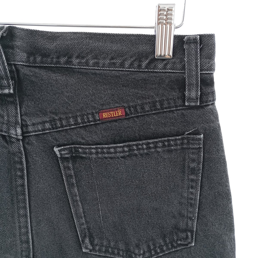 Rustler Black Denim Straight Denim Pants for Men, W30 equivalent cotton black type Vintage Second Hand