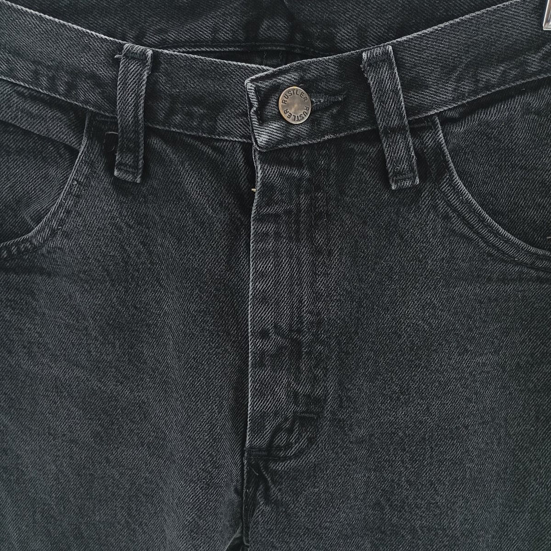 Rustler Black Denim Straight Denim Pants for Men, W30 equivalent cotton black type Vintage Second Hand