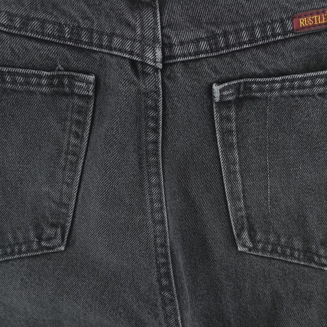 Rustler Black Denim Straight Denim Pants for Men, W30 equivalent cotton black type Vintage Second Hand