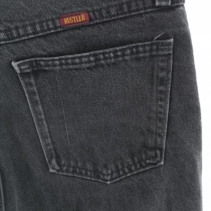 Rustler Black Denim Straight Denim Pants for Men, W30 equivalent cotton black type Vintage Second Hand