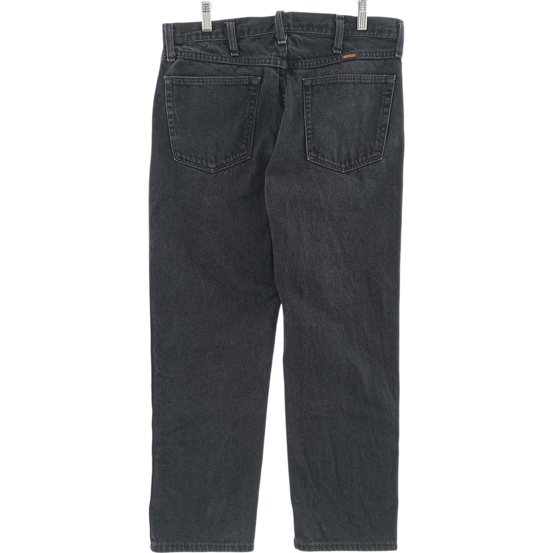 Rustler Black Denim Straight Denim Pants for Men, W34 equivalent cotton black type Vintage Second Hand