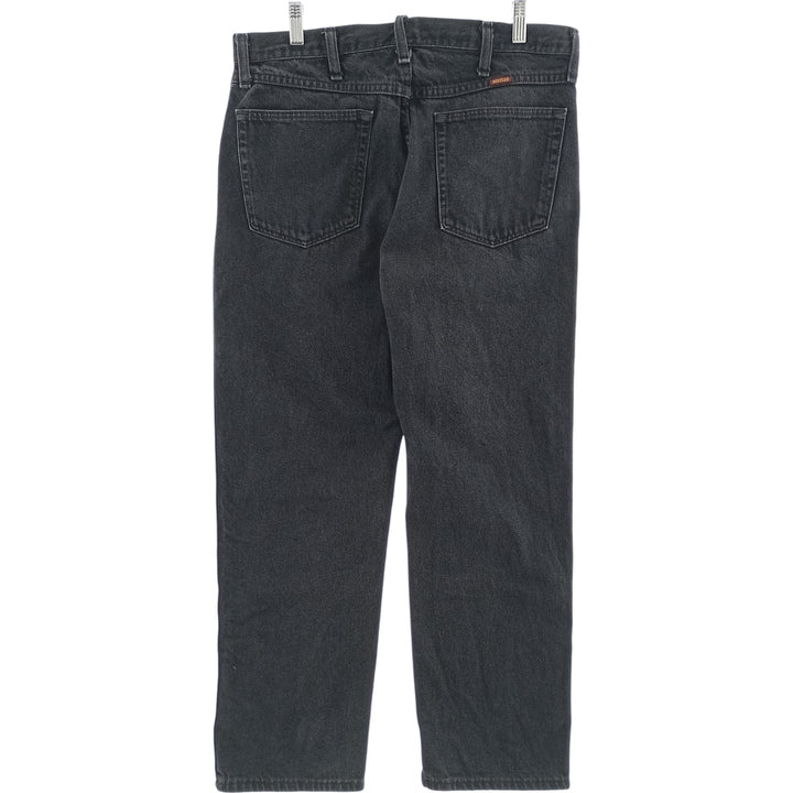 Rustler Black Denim Straight Denim Pants for Men, W34 equivalent cotton black type Vintage Second Hand