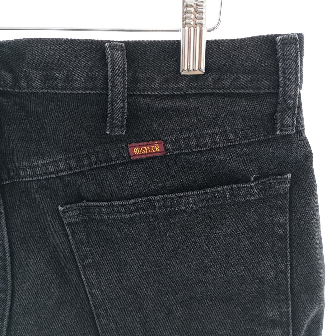 Rustler Black Denim Tapered Denim Pants, Men's Size 34 cotton black type Vintage Second Hand