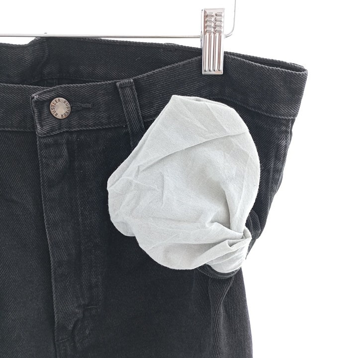 Rustler Black Denim Tapered Denim Pants, Men's Size 34 cotton black type Vintage Second Hand