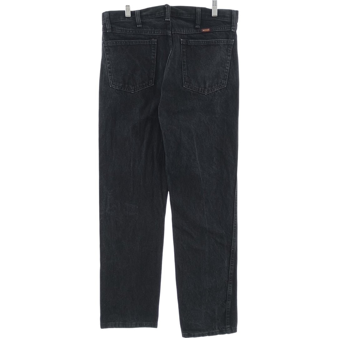 Rustler Black Denim Straight Denim Pants for Men, W34 equivalent cotton black type Vintage Second Hand