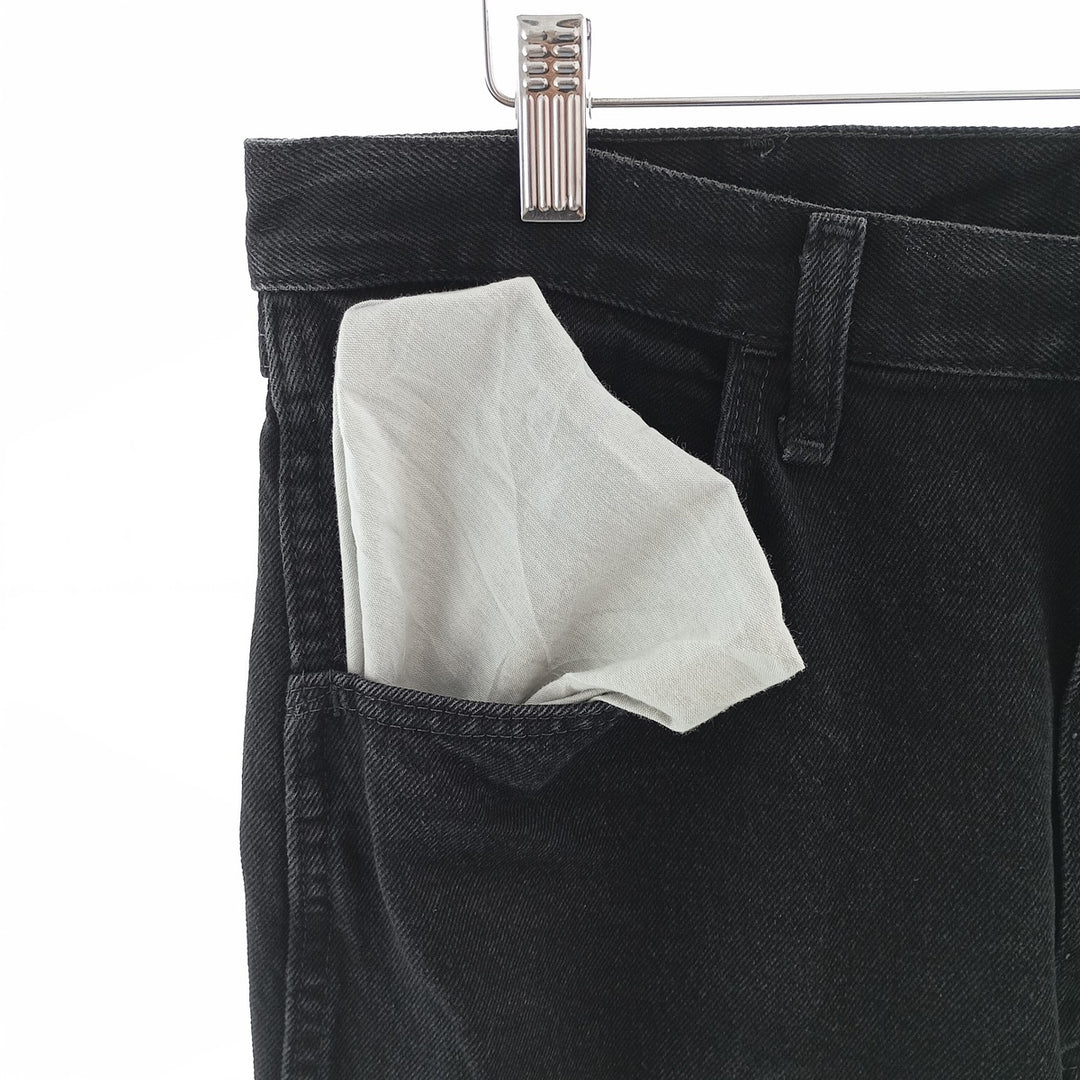Rustler Black Denim Straight Denim Pants for Men, W34 equivalent cotton black type Vintage Second Hand